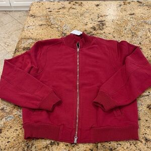 Men's Zip-Up Sweatshirt Jacket in Deep Red Ferrari